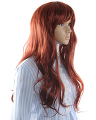 Synthetic Wigs New Fashion Kanekalon Long Wavy Sexy Hair Wig Wigs Wine Red Color