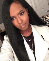 Synthetic Straight Hair 13x6 Lace Frontal Wig 18-26inch Natural Color Fiber Hair Wigs