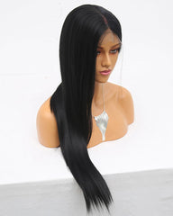 Synthetic Straight Hair 13x6 Lace Frontal Wig 18-26inch Natural Color Fiber Hair Wigs