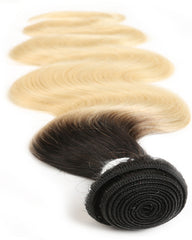 Remy Brazilian Ombre Human Hair Bundles Weaves with 13x4 Lace Frontal Body Wave Hair 1B/613 Color