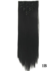 Clip In Synthetic Hair Extensions 7 Pieces 24inch Long Hairpiece Straight Hair