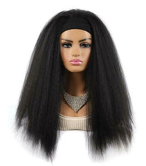 Long Afro Kinky Straight Headband Wig Italian Yaki Straight Wigs for Black Women