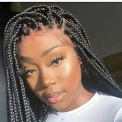 Braided Wigs Black Long Straight Synthetic Twist Braids Wig Natural For Women