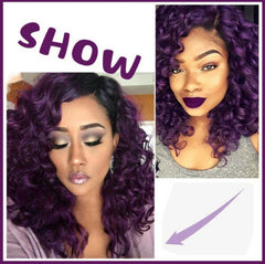 Details about  Short Afro Curly Wigs for Black Women Synthetic Natural Ombre Purple
