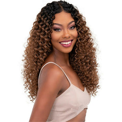 Ombre Brown Afro Kinky Curly Wigs for Women Fashion Natural Wigs None Lace Wigs