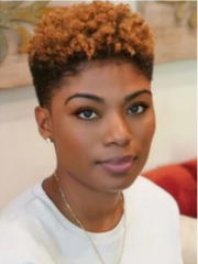 Ladies short curly hair popular brown-red small curly wig suitable for black women