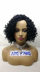 Kinky Curly Wigs Bob Heat Resistant Synthetic Hair Wigs For Womans Daily Wears