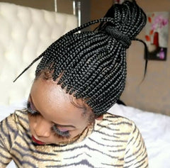 Short Curly Hair Wig Box Braid Wigs Black No Lace African Braid Heat Resistant