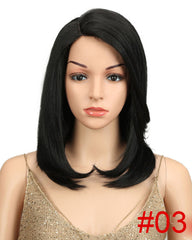Short BOB Wig For Women Synthetic Hair Side Part Lace 18 Heat Resistant High Temperature Fiber Glueless Ombre Straight Wig
