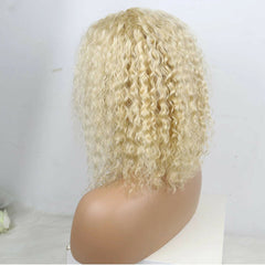 Short Deep Curly Blonde Lace Front Wig Heat Safe Cosplay Wigs for Black Women