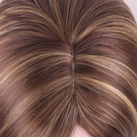 Short Bob Wig Bangs For Women Highlight Brown Bob Wig Short Straight Synthetic Wig