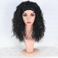 Women Afro Lady Fluffy Curly Wavy Natural Full Hair Wigs Hairpiece With Headband