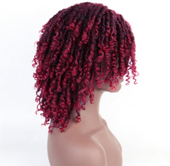 Short Afro Ombre Brwon Dreadlocks Crochet Twist Curly Wig Braids