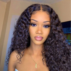 Loose Deep Wave Curly Human Hair Wigs 13x4 T Part Lace Wigs Glueless Pre Plucked