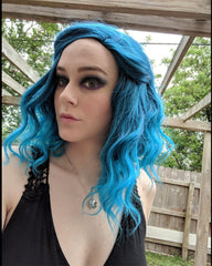 Synthetic Wave Hair Short Bob Wig for Cosplay Costume Party Light Blue Color