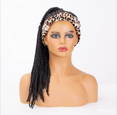 Braided Headband Wigs Afro Hair Band for Black Women Box Hand-Braided Wrap Wig