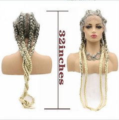 Synthetic Lace Front Braids Wigs With Baby Hair Long Braided Wig For Women