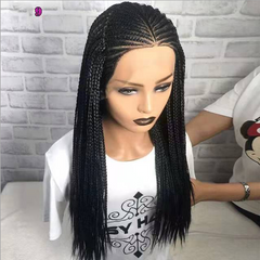 Long Box Braid Wig Synthetic hair Lace Front Wigs Black Daily Use Heat Resistant