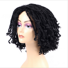 Short Dreadlock Crochet Twist/Afro Kinky CurlySynthetic Wig Braids Bohemian