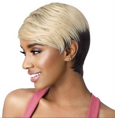 Short Black Blonde Straight Pixie Cut Wigs With Bang Synthetic Halloween Party