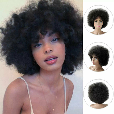 Fashion Sexy Afro Kinky Curly Wig Synthetic Heat Resistant Short Curly Hair Wigs