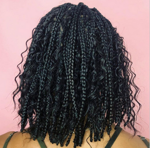 Box Braids Synthetic Curly Cosplay Twist Braid Short Wigs for Women