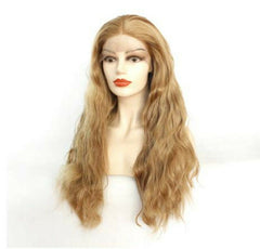 Women Curly Wave Lace Front Wig Long Blonde Synthetic Wigs Glueless Soft Wigs