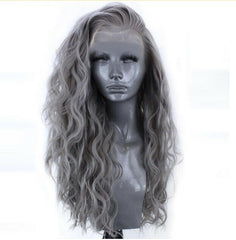 Long Grey Deep Curly Wig Lace Front Wig 4x4 Lace Closure Wig Party Daily Wear