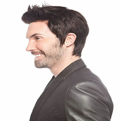 Curly Short Black Wig Male Short Hair Men's Wig Black Synthetic Wigs Men's Wig