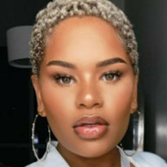 Short Afro Curly Wigs Synthentic Hair Pixie Cut Wigs None Lace for Black Women