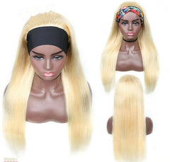 Long Straight #613 Blonde With Headband wig Synthentic Heat Resistant Remy