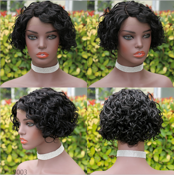 Pixie Cut Wig Kinky Curly Human Hair Wig Short Bob None Lace Wigs Heat Safe