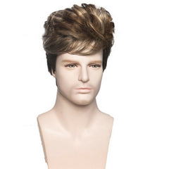 Short Wave Pixie Cut Wig Synthetic Cosplay Daily Wear For Men Wigs Brown Black