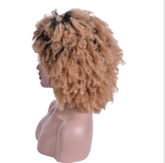 Afro Kinky Curly Dark Root Blonde Synthetic Wigs for Black Womans Wigs Party