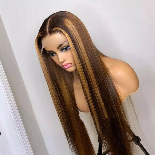 Fashion Long Straight Lace Front Wigs Synthetic Heat Resistant Natural Hairline