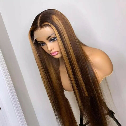 Fashion Long Straight Lace Front Wigs Synthetic Heat Resistant Natural Hairline