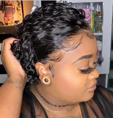 Short Black Afro Kinky Curly Synthetic Wigs Hair Pixie Cut Curly Wigs