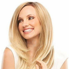 Blonde Straight Wig Side Part Gold Balayage Glueless No Lace Synthetic soft