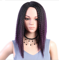 Long Curly Wig Ombre Brown Hair Wigs for Women Middle Part Curly Wavy Wigs Use