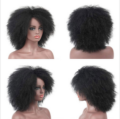 Lace Front Wig New Fashion Beautiful Women's Fluffy Long Black Curly Wigs Hair