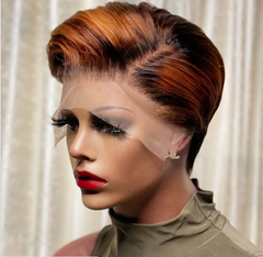 Women Short Straight Brown Black Mixed Bob Style Fashion Synthetic Hair