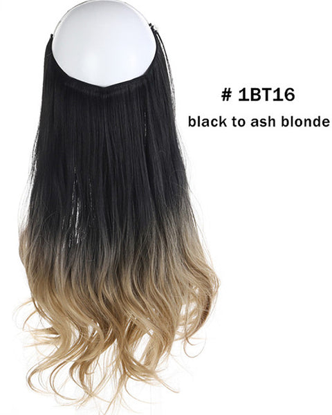 Ombre Halo Hair  Extensions 14inch 120Gram Synthetic Wave Hair