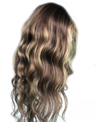 Ombre Blonde Remy Human Hair Body Wave 13x6 Lace Frontal Wig 20-24inch 1B/613 Color