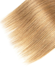 Remy Brazilian Ombre Human Hair 3 Bundles Weaves with 13x4 Lace Frontal Straight Hair 1B/27 Color