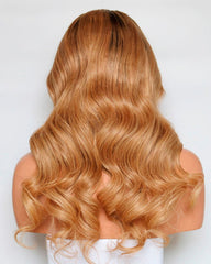 Ombre Remy Human Hair Body Wave Hair 13x6 Lace Frontal Wig 8-26inch 1B/27 Color
