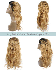 Ombre Remy Human Hair Body Wave Hair 4x4 Lace Closure Wig 14-26inch 1B/27 Color
