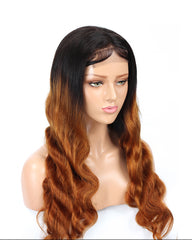 Ombre Remy Human Hair Body Wave Hair 4x4 Lace Closure Wig 14-26inch 1B/30 Color