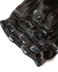 Clip In Human Hair Extensions Brazilian Remy Straight Hair Natural Color 7 Pieces/Set 100 grams