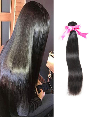 Remy Braziian Straight Human Hair One Bundles 8-30inch Natural Color
