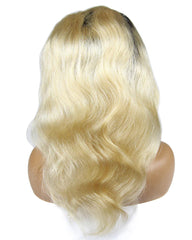 Ombre Remy Human Hair Body Wave Hair 13x6 Lace Frontal Wig 12-26inch 1B/613 Color